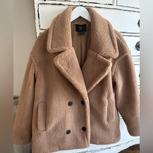 Camel Teddy Coat EUC
